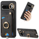 For Google Pixel 8 Pro Retro Skin-feel Ring Card Bag Phone Case with Hang Loop(Black) - Mobile Gadget HQ