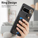 For Google Pixel 8 Pro Retro Skin-feel Ring Card Bag Phone Case with Hang Loop(Black) - Mobile Gadget HQ