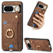 For Google Pixel 8 Retro Skin-feel Ring Card Bag Phone Case with Hang Loop(Brown) - Mobile Gadget HQ