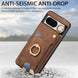 For Google Pixel 8 Retro Skin-feel Ring Card Bag Phone Case with Hang Loop(Brown) - Mobile Gadget HQ