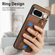 For Google Pixel 8 Retro Skin-feel Ring Card Bag Phone Case with Hang Loop(Brown) - Mobile Gadget HQ