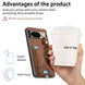 For Google Pixel 8 Retro Skin-feel Ring Card Bag Phone Case with Hang Loop(Brown) - Mobile Gadget HQ