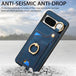 For Google Pixel 8 Retro Skin-feel Ring Card Bag Phone Case with Hang Loop(Blue) - Mobile Gadget HQ