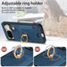 For Google Pixel 8 Retro Skin-feel Ring Card Bag Phone Case with Hang Loop(Blue) - Mobile Gadget HQ