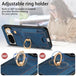 For Google Pixel 8 Retro Skin-feel Ring Card Bag Phone Case with Hang Loop(Blue) - Mobile Gadget HQ