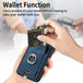 For Google Pixel 8 Retro Skin-feel Ring Card Bag Phone Case with Hang Loop(Blue) - Mobile Gadget HQ