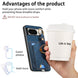 For Google Pixel 8 Retro Skin-feel Ring Card Bag Phone Case with Hang Loop(Blue) - Mobile Gadget HQ