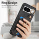 For Google Pixel 8 Retro Skin-feel Ring Card Bag Phone Case with Hang Loop(Black) - Mobile Gadget HQ