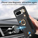 For Google Pixel 8 Retro Skin-feel Ring Card Bag Phone Case with Hang Loop(Black) - Mobile Gadget HQ
