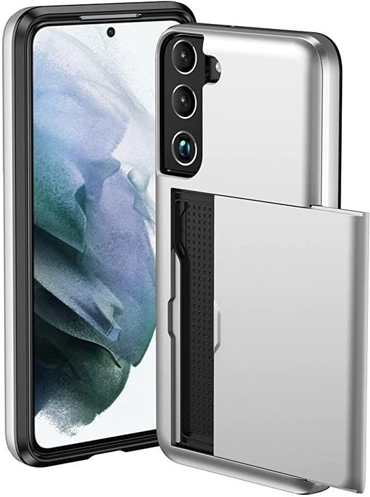 For Samsung Galaxy S22 5G Shockproof Armor Phone Case with Card Slot(Grey) - Mobile Gadget HQ