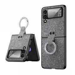 Fashionable phone case with ring and bling for Galaxy Z Flip4