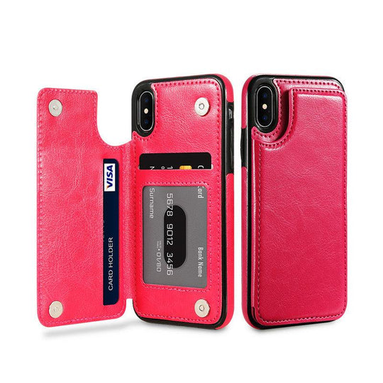 Leather Wallet Case with Card Holder for IPhone 12 13 - Mobile Gadget HQ