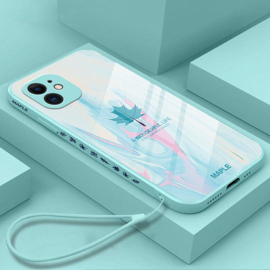 Watercolor Liquid Glass Shell Protective Case for iPhone 12 Women's Phone Case - Mobile Gadget HQ