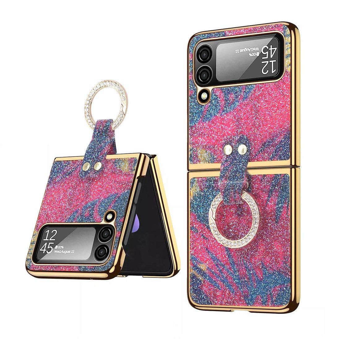 Bling Glitter Ring Phone Case for Galaxy Z Flip4 - Mobile Gadget HQ