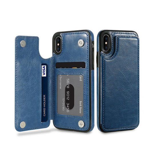 Leather Wallet Case with Card Holder for IPhone 12 13 - Mobile Gadget HQ