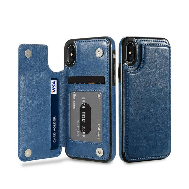Leather Wallet Case with Card Holder for IPhone 12 13 - Mobile Gadget HQ