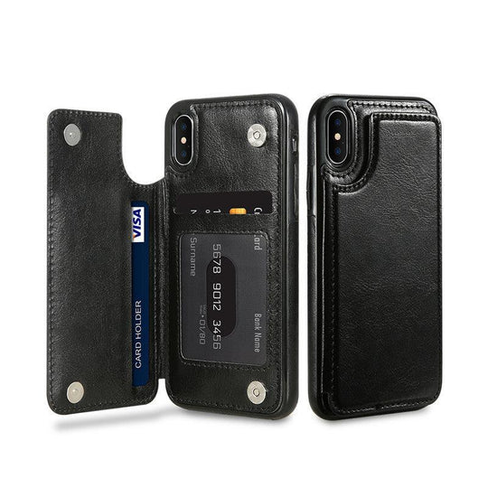 Leather Wallet Case with Card Holder for IPhone 12 13 - Mobile Gadget HQ